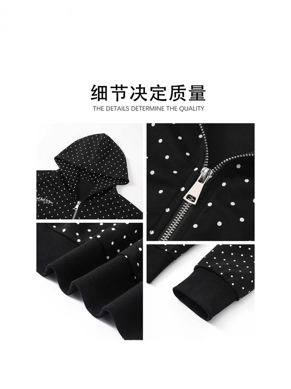 美式复古波点短款正肩卫衣女秋季2025新款miu系巨好看的早秋穿搭|undefined