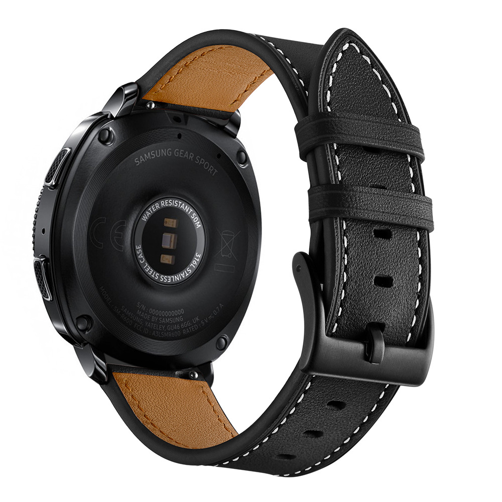 20mm 22mm stitched leather strap suitable for Samsung Watch 3/4 46mm Huawei GT2/3 leather wristband