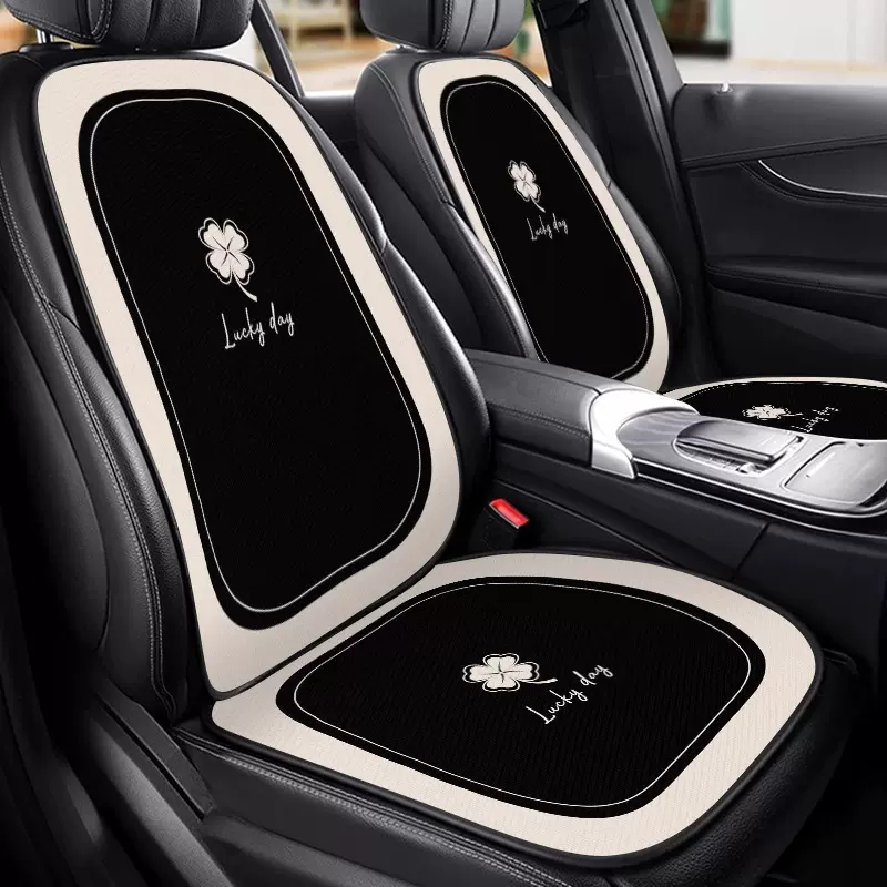 汽车坐垫四季通用小香风车内千鸟格座套夏季冰丝透气半包座椅车垫