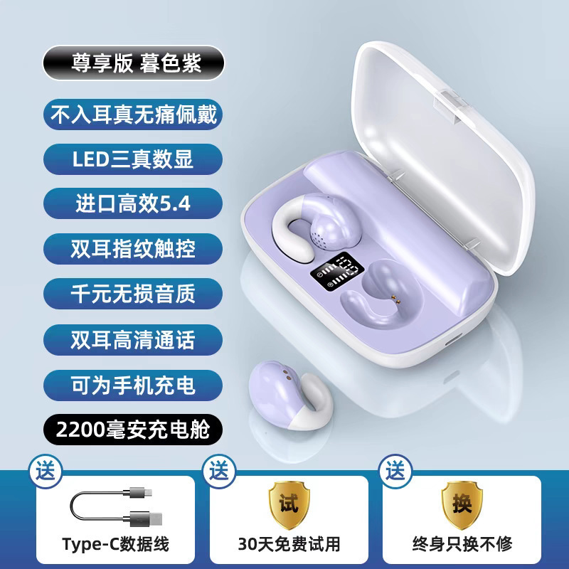 2025年新作 イヤークリップ式 骨伝導 非インイヤー Bluetooth ヘッドセット 超長バッテリー寿命 ノイズリダクション スポーツ ミュージック ハイクオリティ|undefined