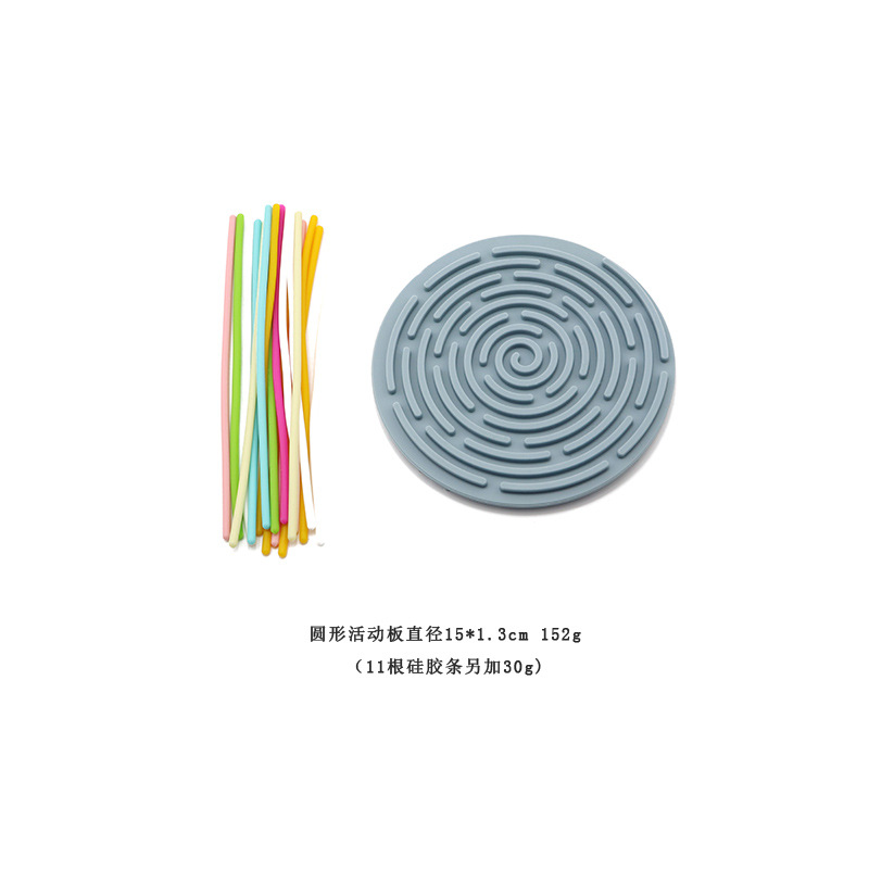 원형 - 파란색(실리콘 스트립 12개 및 검정색 천 가방 포함)