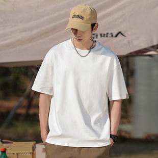 White Short-Sleeved T-Shirt for Men in Summer, Loose and Casual Half-Sleeved Men's Simple and Versatile Tops, High-End Hong Kong Style T-Shirt t