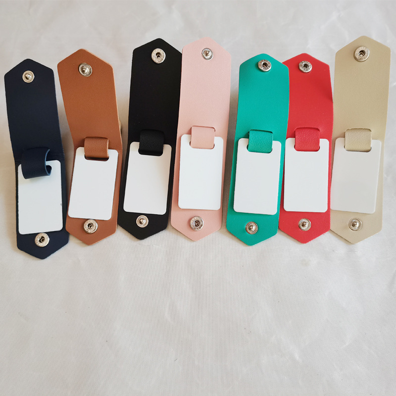 Cross-border special for keychain heat transfer sublimation leather aluminum clip pendant 1 inch photo leather keychain