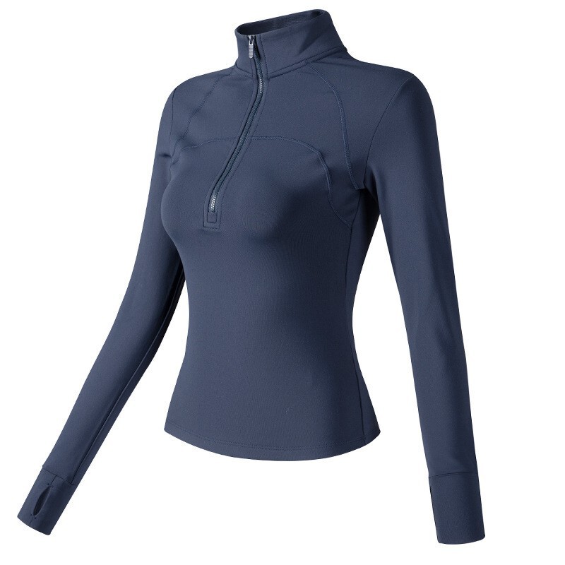 Cross-border Half Zip Yoga Suit Tight-fitting Slim-fit Long-sleeved Sports Top Light Luxury Jacket Autumn New Women