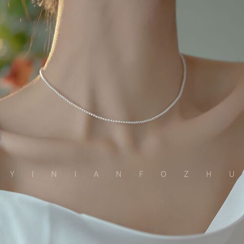 Millet beads highlight pearls simple temperament pearl necklace high-end gold necklace versatile jewelry clavicle chain