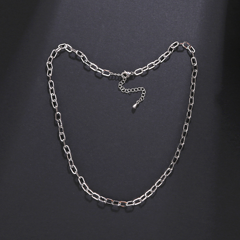 Simple Style Solid Color Stainless Steel Plating Chain Necklace display picture 4