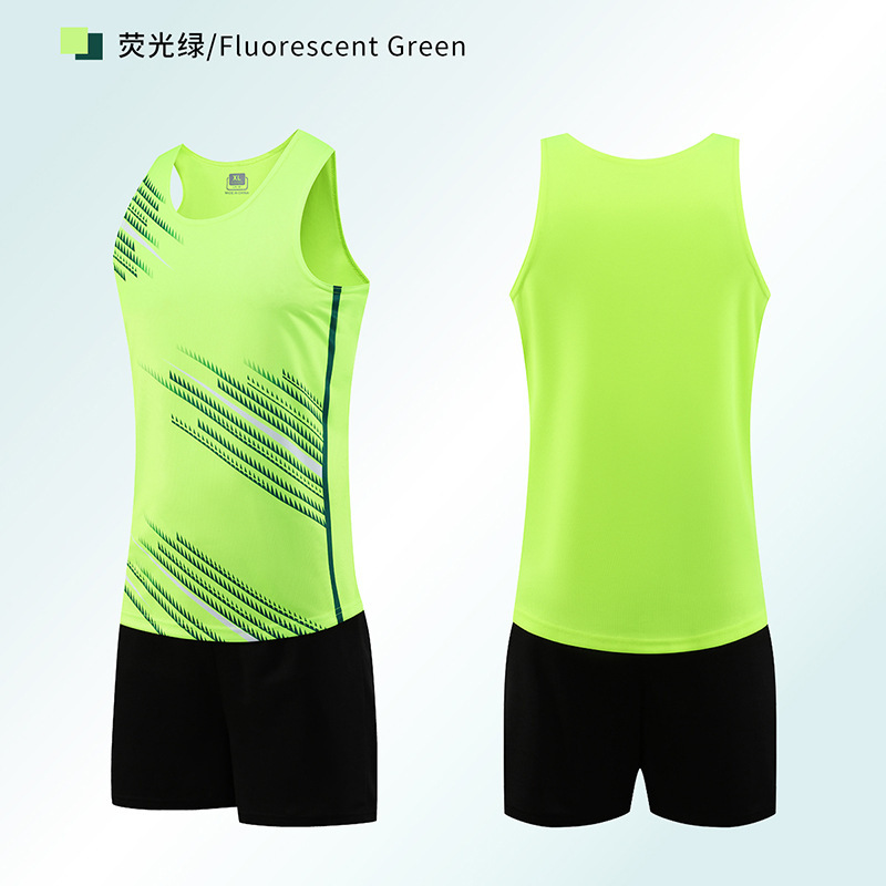 Quick-drying breathable track suit suit men's and women's flat track and field training competition team uniform Marathon jersey can be customized