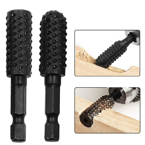 Hexagonal handle 10-piece set wolf tooth rotary wood file, woodworking grinding rotary file, electric sanding head