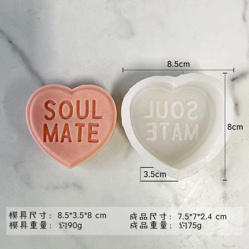 Día de San Valentín serie tridimensional carta de amor vela molde de silicona DIY amor hecho a mano jabón aromaterapia molde