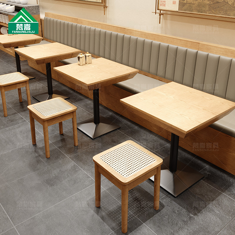 面馆米线店卡座沙发主题餐厅茶餐厅靠墙卡座餐饮饭店快餐店桌椅|undefined