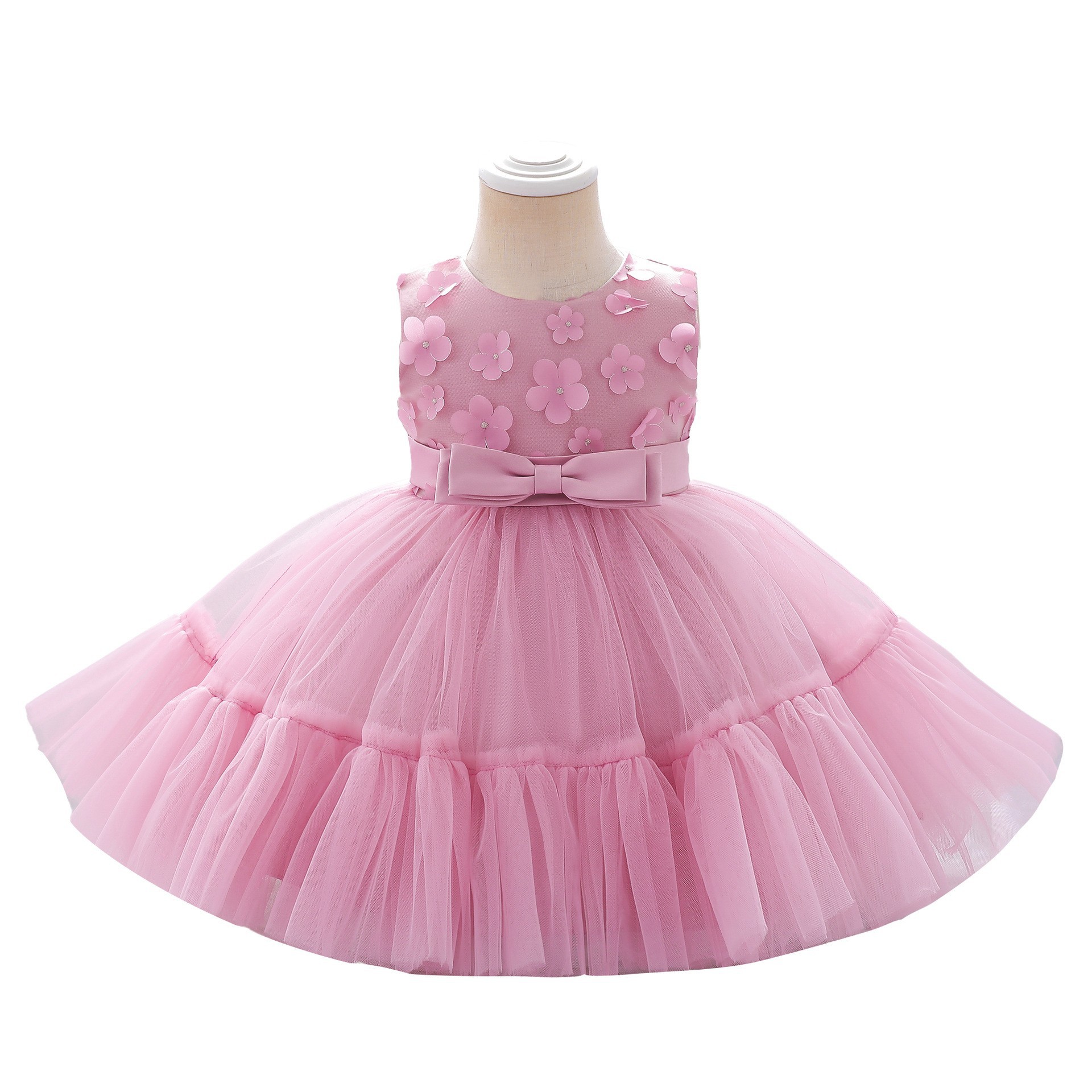 Transfronterizo nueva niña de las flores de la boda hilo esponjoso Niña princesa vestido de un año de edad del bebé banquete catch Week vestido