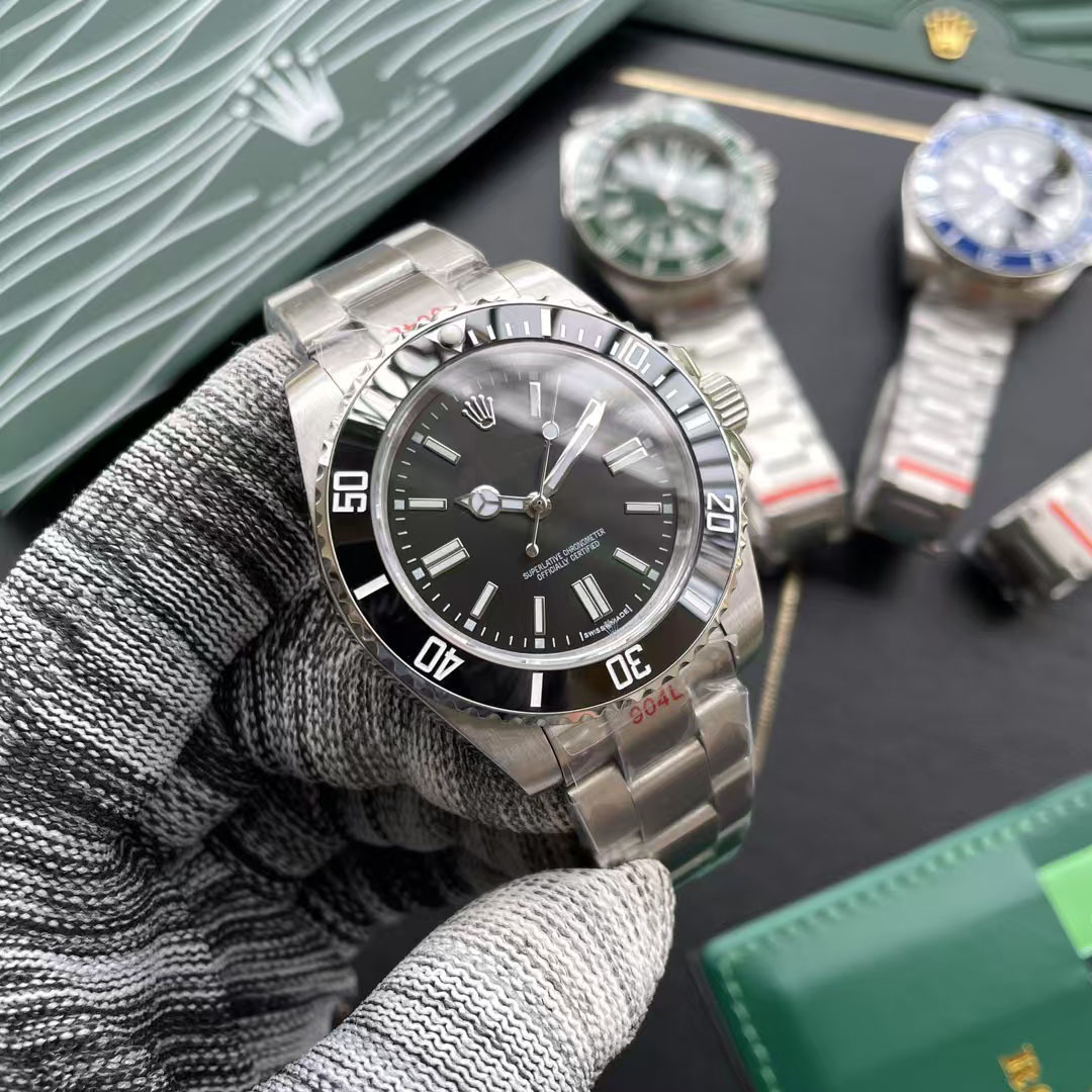 Foreign Trade Wholesale Striped Green Water Ghost Business Watch Men's High-End Waterproof Steel Belt High Version Black Water Ghost