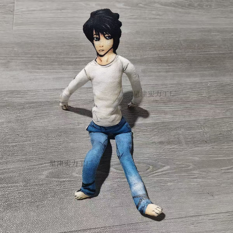 Death Note Abstract Figure Without White Edges, Yagami Light Movable Wire-Hinged Doll, Anime Character Death Note Abstract Figure Without White Edges, Yagami Light Movable Wire-Hinged Doll, Anime Character