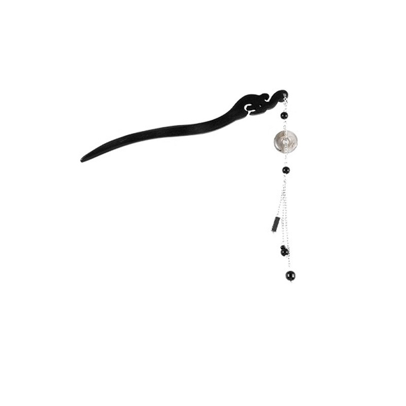 Nuevo estilo antiguo chino de madera de sándalo negro pinzas de cabello mujeres vestidos antiguos Hanfu pinzas de cabello de madera pinzas de cabello de alta sensibilidad pinzas de tocado