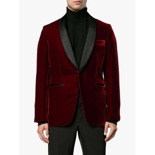 Cross-Border Export Trendy Men's Autumn Clothing New European and American British Velvet Suit Host Dress Plus Size Suit Men