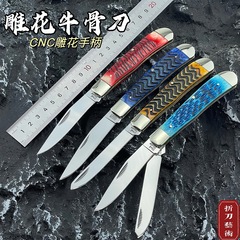 単開骨柄刀屋外折り畳み刀携帯刀野外求生刀多機能キーホルダー軍工小刀