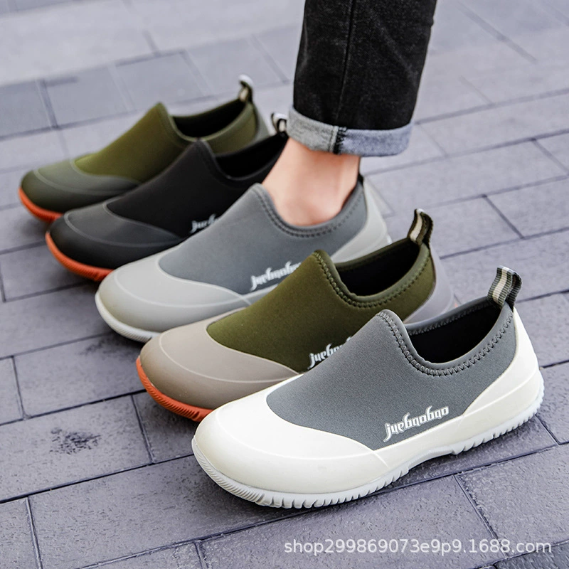 Высококачественные мужские резиновые сапоги с низким вырезом, новые коричневые нескользящие резиновые сапоги для рыбалки, модная кухонная обувь, уличные резиновые сапоги