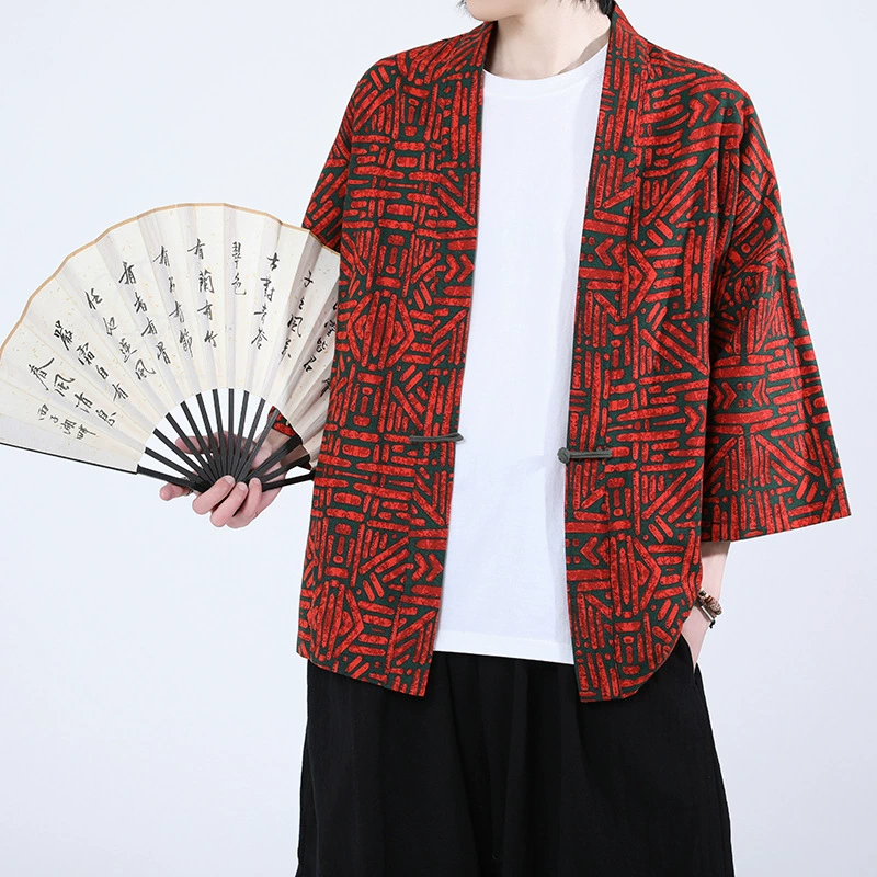 Весна-лето 2025. Новая этническая мода в литературном стиле, китайский кардиган на пуговицах, одежда для защиты от солнца. Дропшипинг.