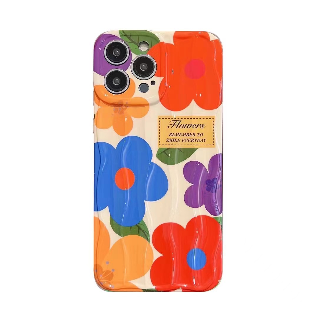 Pantalla completa flores de acuarela de color para iPhone15ProMax funda para teléfono móvil 14 Apple 13 femenino 12 suave 15 nuevo