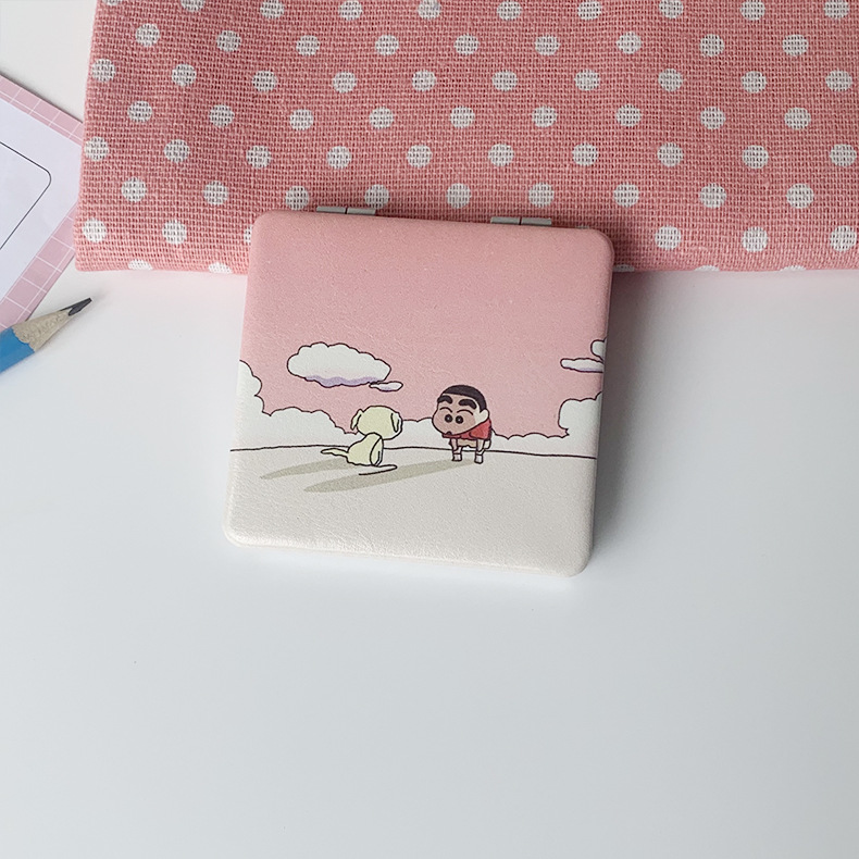 Crayón pequeño nuevo espejo de fábrica directamente para portátil plegable espejo de maquillaje estudiantes de mano comedor lindos bolsos nuevos