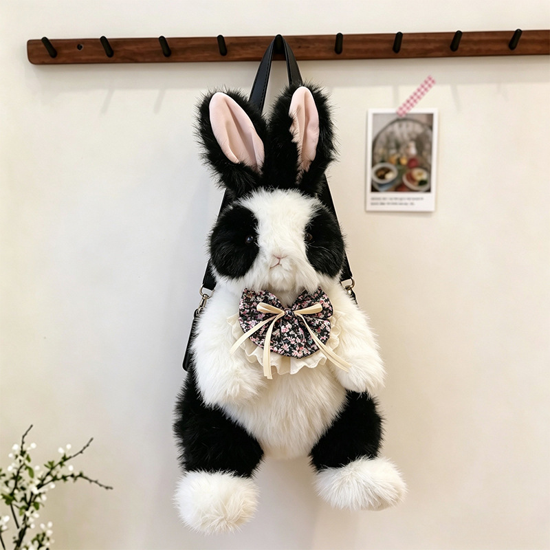 Realistic plush rabbit
