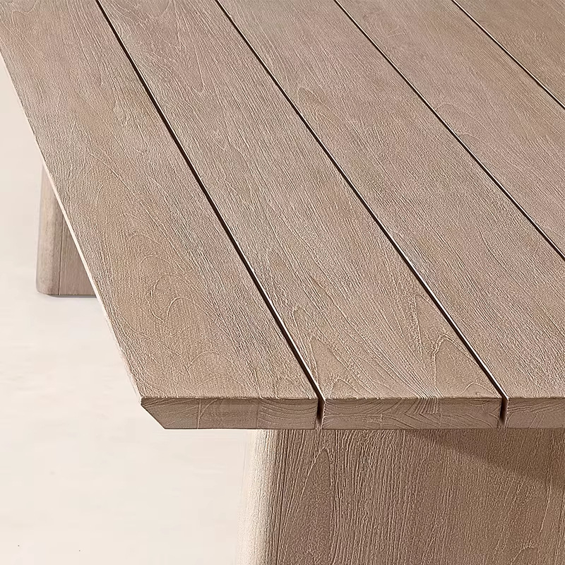 Mesa y silla de teca al aire libre simple anticorrosivo madera sólida mesa y silla al aire libre nórdica patio villa jardín combinación de ocio al aire libre