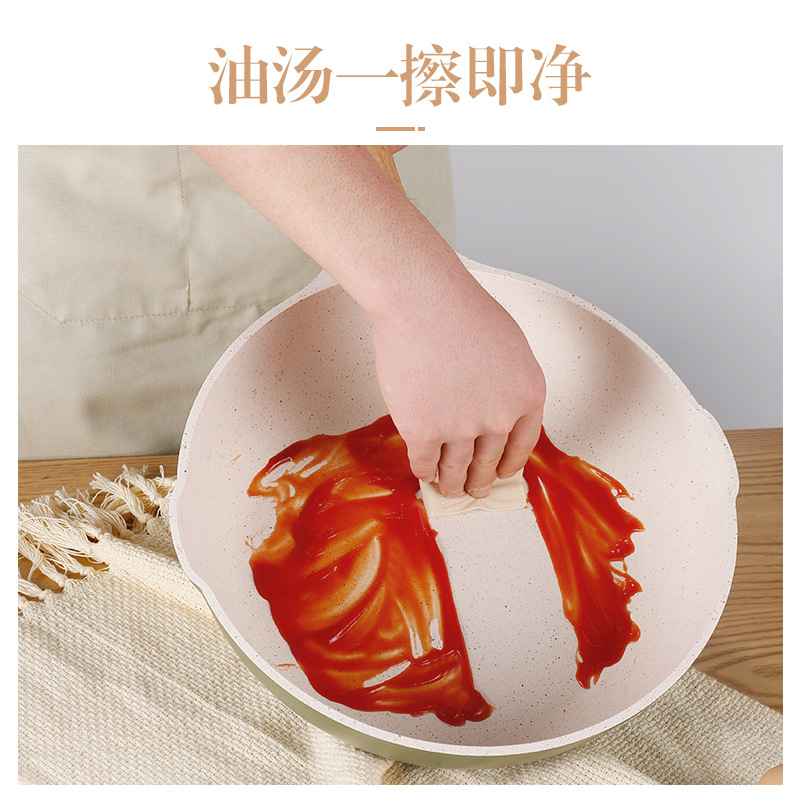 Nueva Morandi aluminio wok maifan piedra antiadherente pan estufa de doble uso hogar wok al por mayor