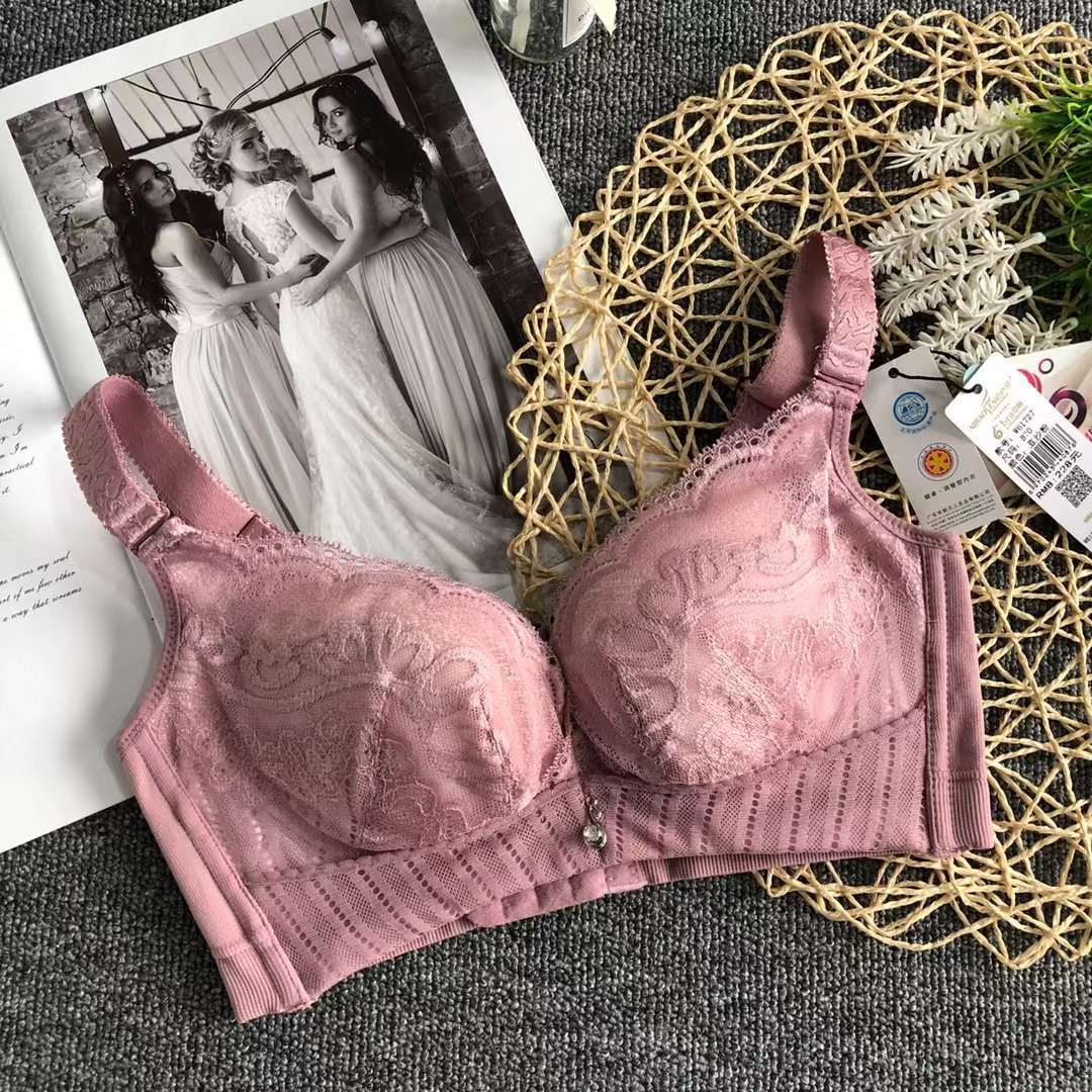 Nueva colección de cuatro pechos ajustable push-up pecho cómodo sin costuras inalámbrico superior delgada inferior ropa interior gruesa sujetador de las mujeres