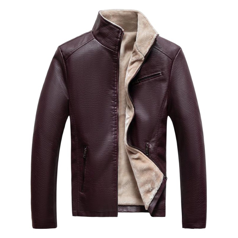 Otoño e Invierno nuevo abrigo de cuero de los hombres forrado de lana engrosada abrigo de cuero de los hombres CHAQUETA caliente ropa de la motocicleta CHAQUETA transfronteriza