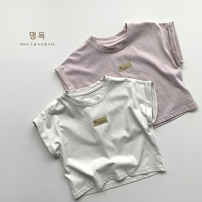 簡約百搭~兒童T恤夏季男女童韓版復古短袖棉上衣3-5-4歲織里童裝