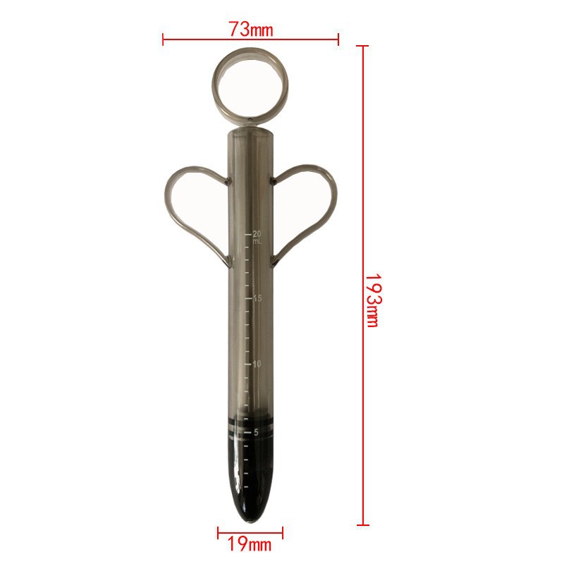 Lube Applicator Syringe, ABS Body with Silicone Tip, Black Adult Toy Accessory — detail image 7