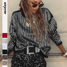 跨境新款辣妹珠片撞色长袖T恤欧美女装高级感小香风亮片气质上衣