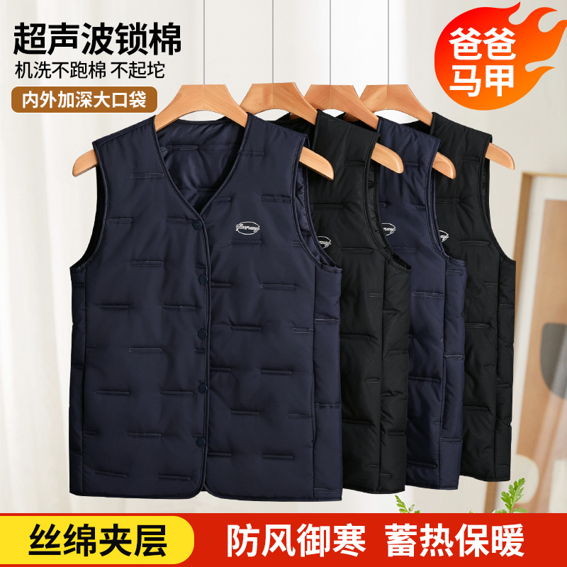 New autumn and winter styles for middle-aged and elderly men: padded, warm, and fashionable vests and jackets to keep you warm and stylish