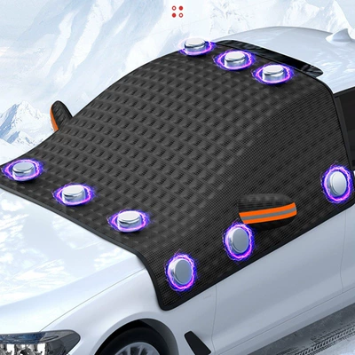 Cover, Winter Front Windshield, Enlarged: Car snow shield - 12-magnets-snow-shield-240148cm