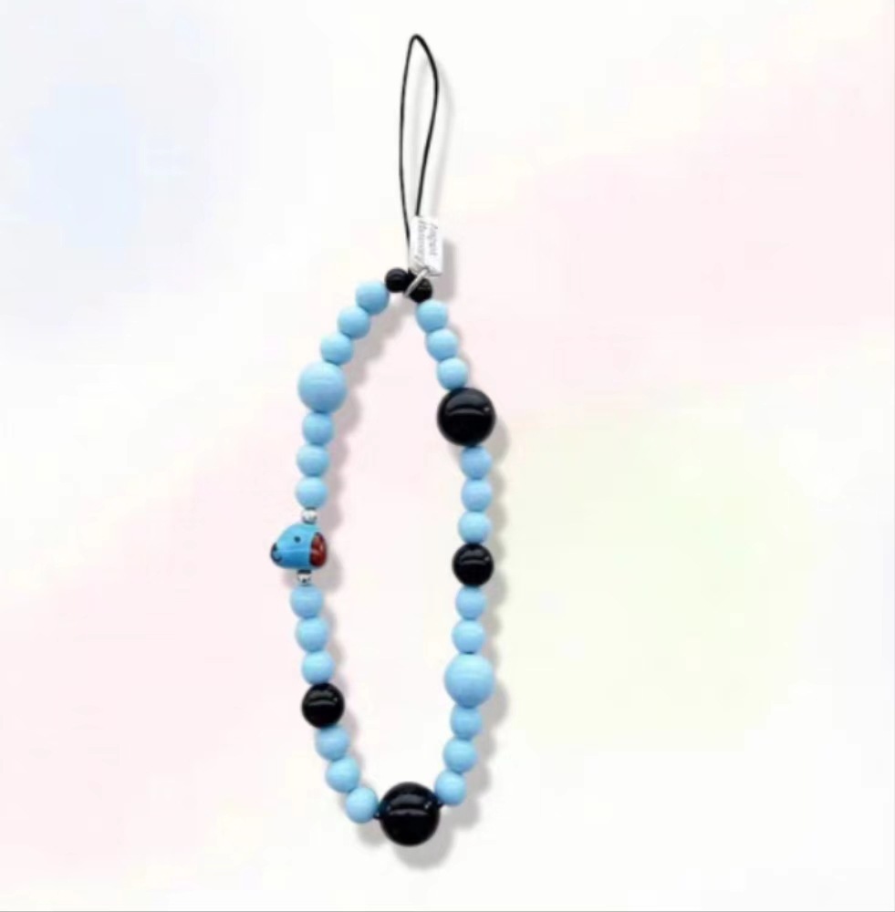 Cadena de cuentas azul perro azul negro