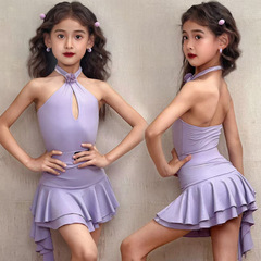 FAZ 新しい子供用ラテンダンス服、ハイエンド練習服、女の子のプロフェッショナルトレーニングパフォーマンスダンス練習服スーツ