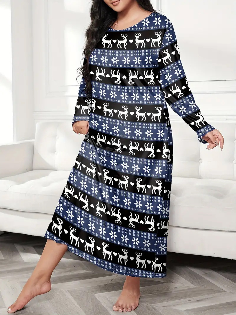 Camisón Largo de Talla Grande con Estampado de Mariposas y Hombros Caídos, Estilo Europeo y Americano 2025, para Mujer, TEMU Amazon