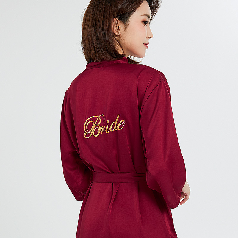 Ropa de novia, túnica de mañana, túnica de noche, maquillaje de bodas, dama de honor, kimono de boda, seda, túnica de baño de satén