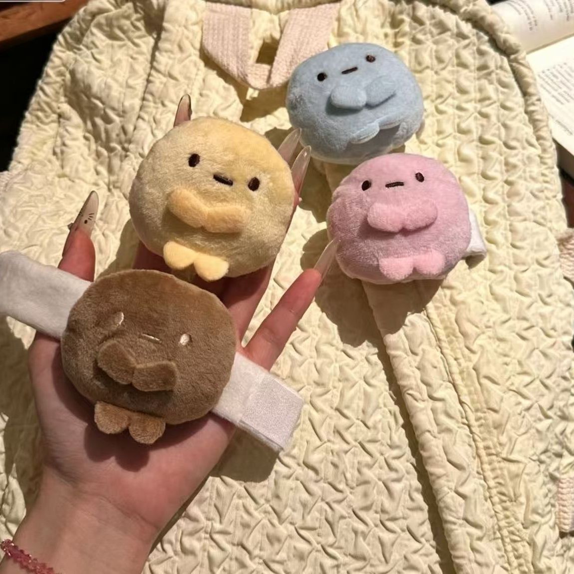 Corner Creature Super Cute Doll Bag Strap Ornament Dopamine Tri-Color Round Pendant Student Best Friend Gift Bag Decoration