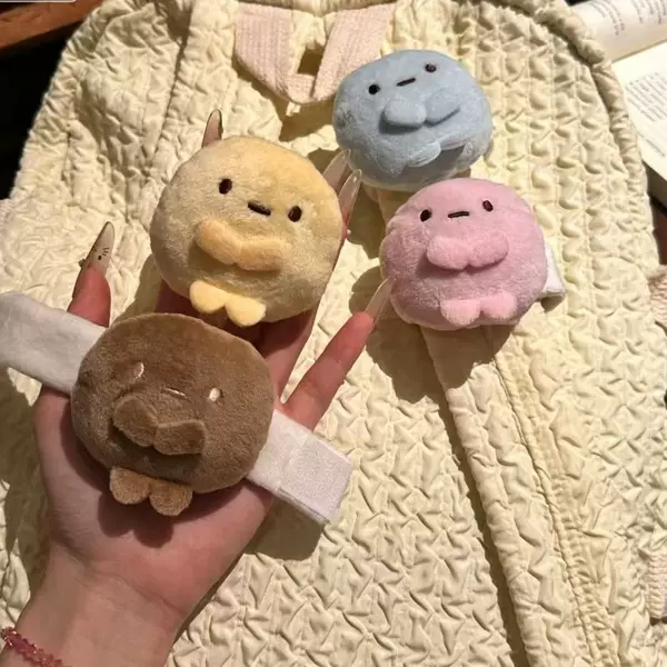 Corner Creature Super Cute Doll Bag Strap Ornament Dopamine Tri-Color Round Pendant Student Best Friend Gift Bag Decoration