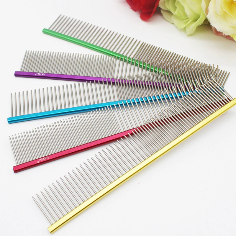 Расческа для собак с длинными рядами Расческа для собак Тедди Гребень для собачьих волос Большая расческа для открытой шеи для собак Кошка Золотые волосы 6