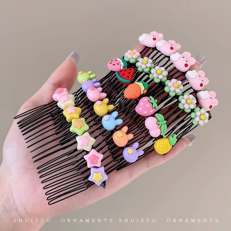 Children's comb cute hair clip fringe hair organizer for little girls, girl baby hair comb head accessory