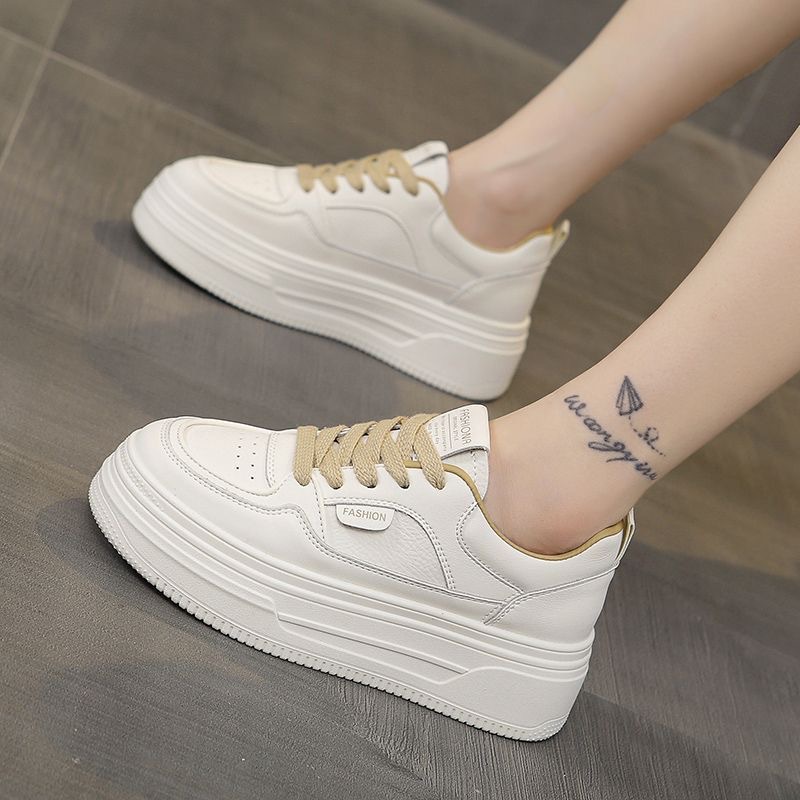 2026 primavera nuevos zapatos blancos con suela gruesa transpirable nuevos zapatos deportivos ligeros y casuales delgados para mujeres