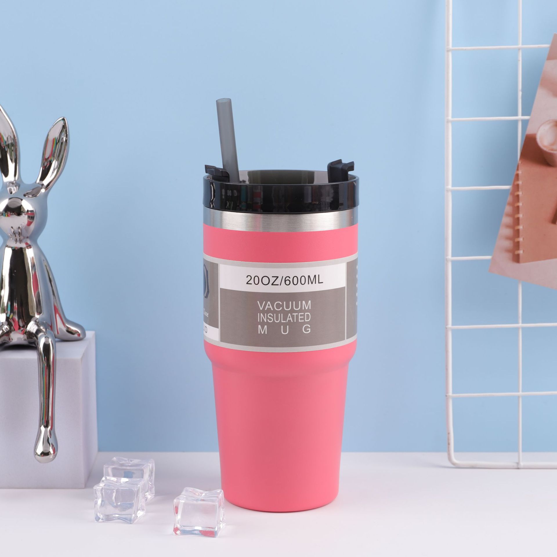 Transfronterizo nuevo 30 coche taza doble 304 taza de vacío de acero inoxidable frío-mantenimiento calentador de hielo taza portátil coche taza de café