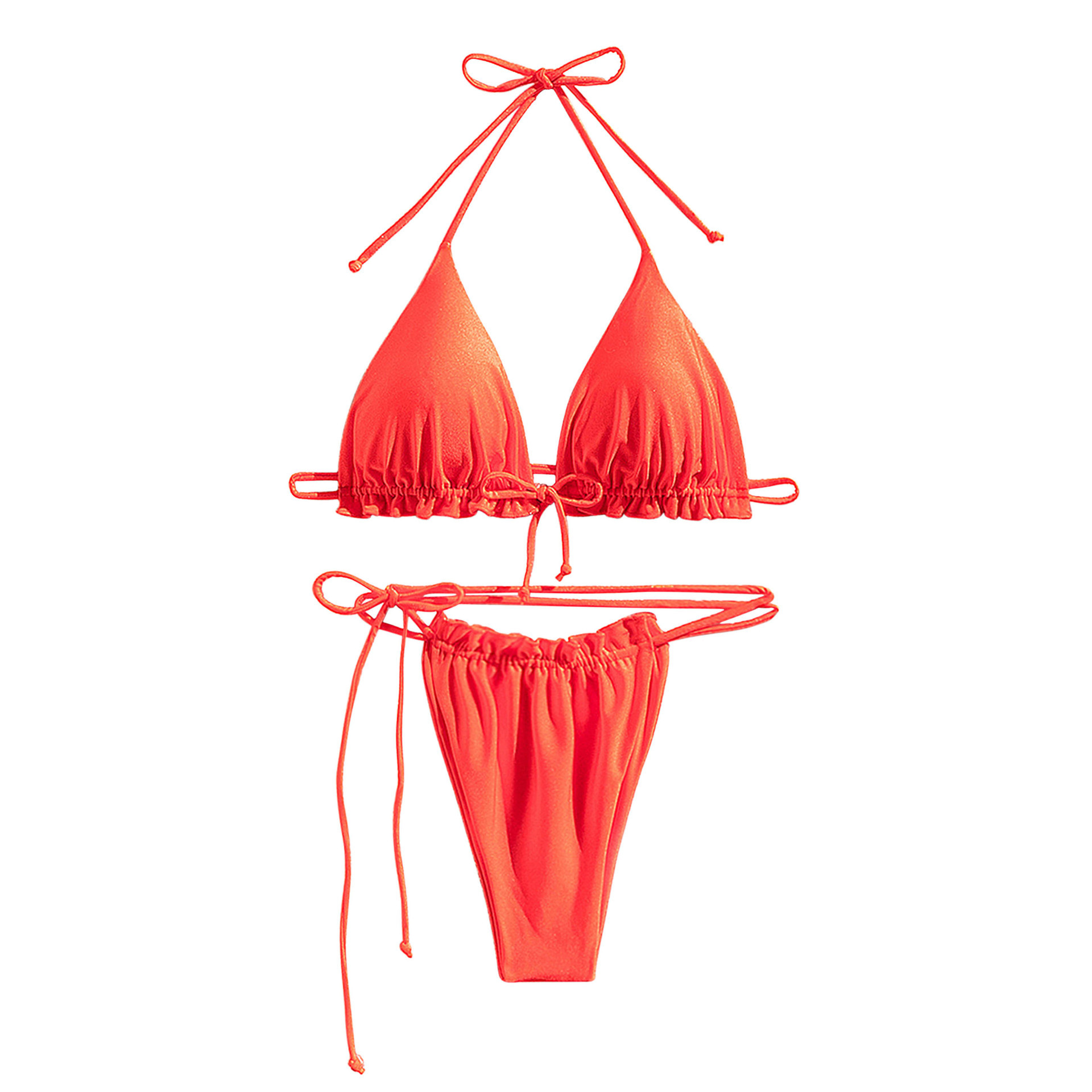 Women's Solid Color 2 Pieces Set Bikinis Swimwear display picture 4