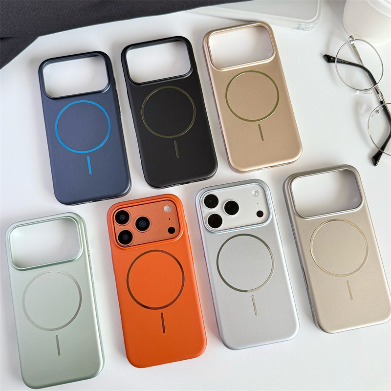 Metallic Paint Magnetic Iphone17Promax Mobile Phone Case Suitable for Apple 17/16 Hard Shell 15/14 Cross-Border 1312