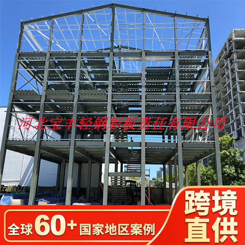 钢结构工业厂房车间建筑抗震抗风设计使用寿命长性价比高出口中亚