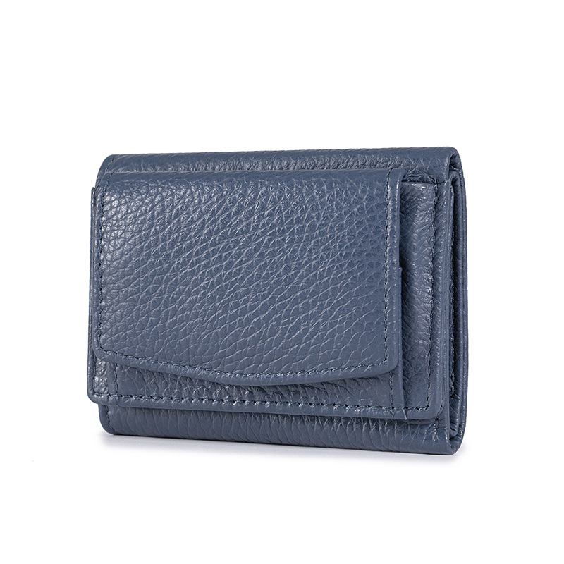 小さな財布本革女性RFIDカードバッグ日本式の財布の3割引の短い財布の薄いミニ小銭包装の小銭