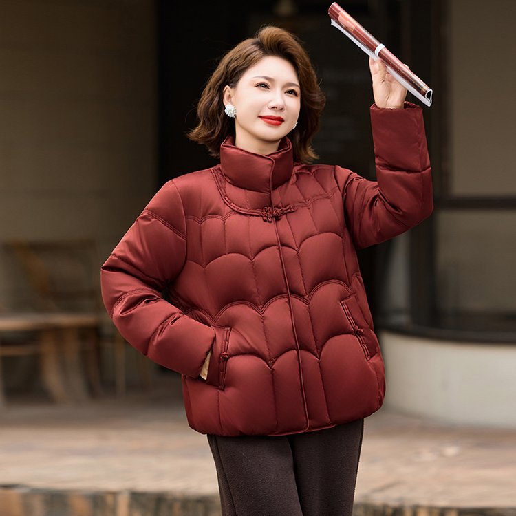 2025 New down Jacket White Duck down Middle-Aged Mother Women's Winter Short Winter Warm and Cold-Proof Women's Jacket