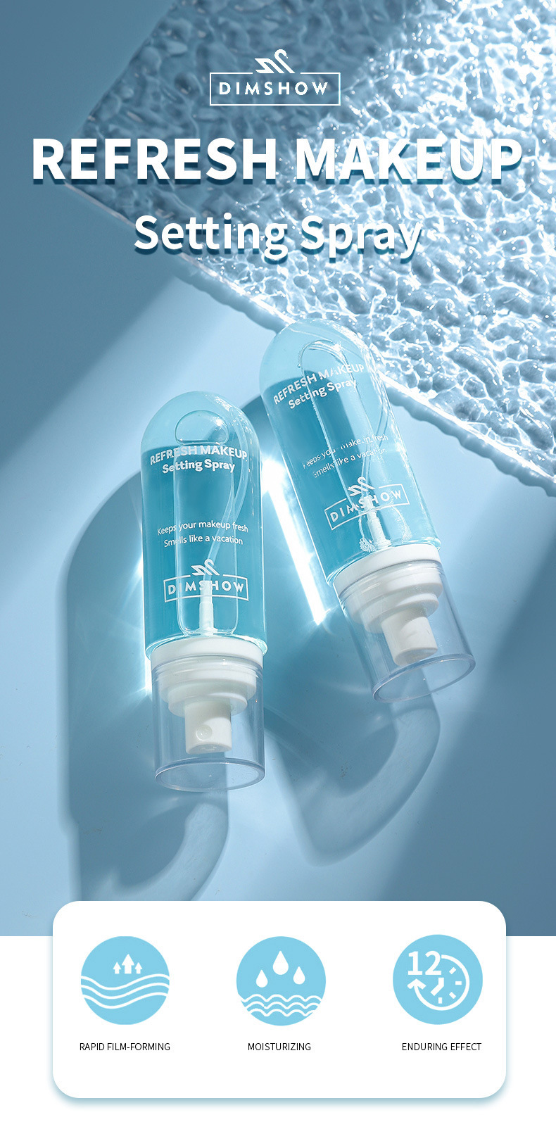 Cross-border bestseller DIMSHOW Setting Spray and Pre-makeup Toner Specification drawing